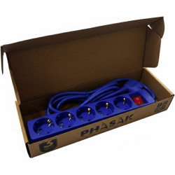 Regleta con Interruptor Phasak BN 0825/ 5 Tomas de Corriente/ Cable 1.8m/ Azul
