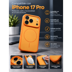 Funda para iPhone 17 Pro color naranja (soporta carga inalámbrica)