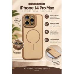 Funda compatible con iPhone 14 Pro Max elegante beige