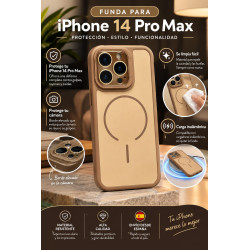 Funda compatible con iPhone 14 Pro Max elegante beige