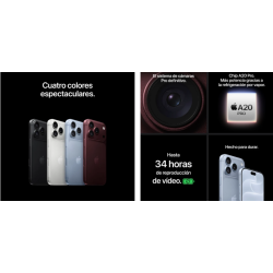 SMARTPHONE APPLE IPHONE 18 PRO 6.3"/ 256GB ROM/ BURGUNDY
