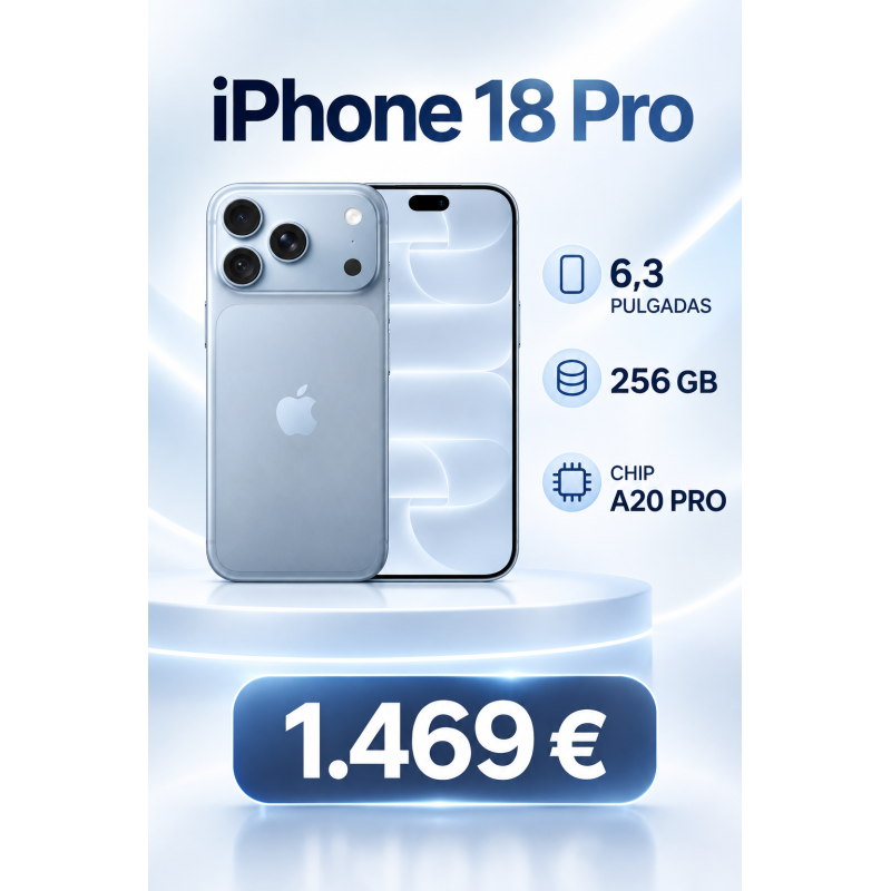 SMARTPHONE APPLE IPHONE 18 PRO 6.3"/ 256GB ROM AZUL