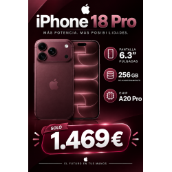 SMARTPHONE APPLE IPHONE 18 PRO 6.3"/ 256GB ROM/ BURGUNDY
