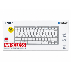 Teclado Compacto Inalámbrico Trust 24654/ Plata