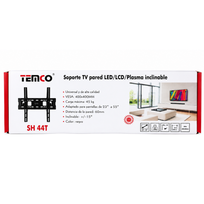 Soporte TV  para pared LED/LCD/PLASMA INCLINABLE  DE 23 A 55 PULGADAS