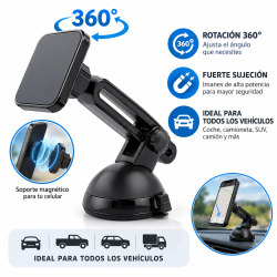 Soporte Movil Magnético Ventosa Negro