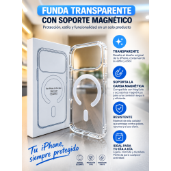 Funda compatible con iPhone 18 Pro MAX TRANSPARENTE soporta carga inalambrica