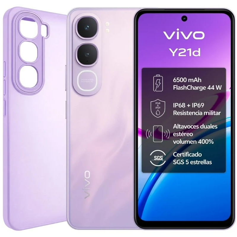 Smartphone Vivo Y21D 6GB/ 256GB/ 6.68"/ Púrpura